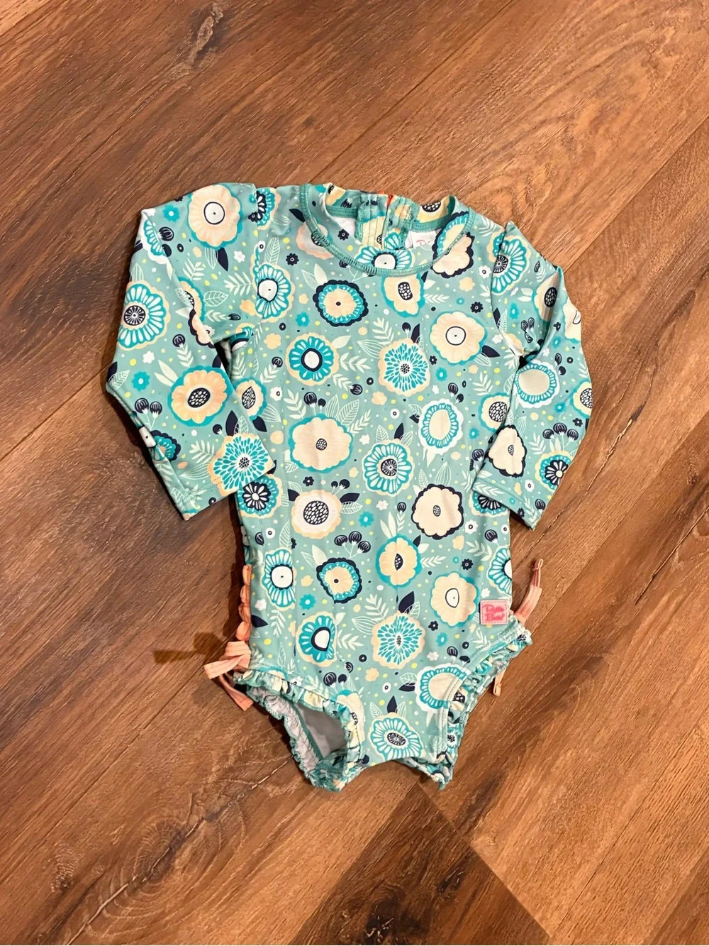 Ruffle Butts One Piece Rashguard Swimsuit Beach Vacation Swim Summer 18-24m